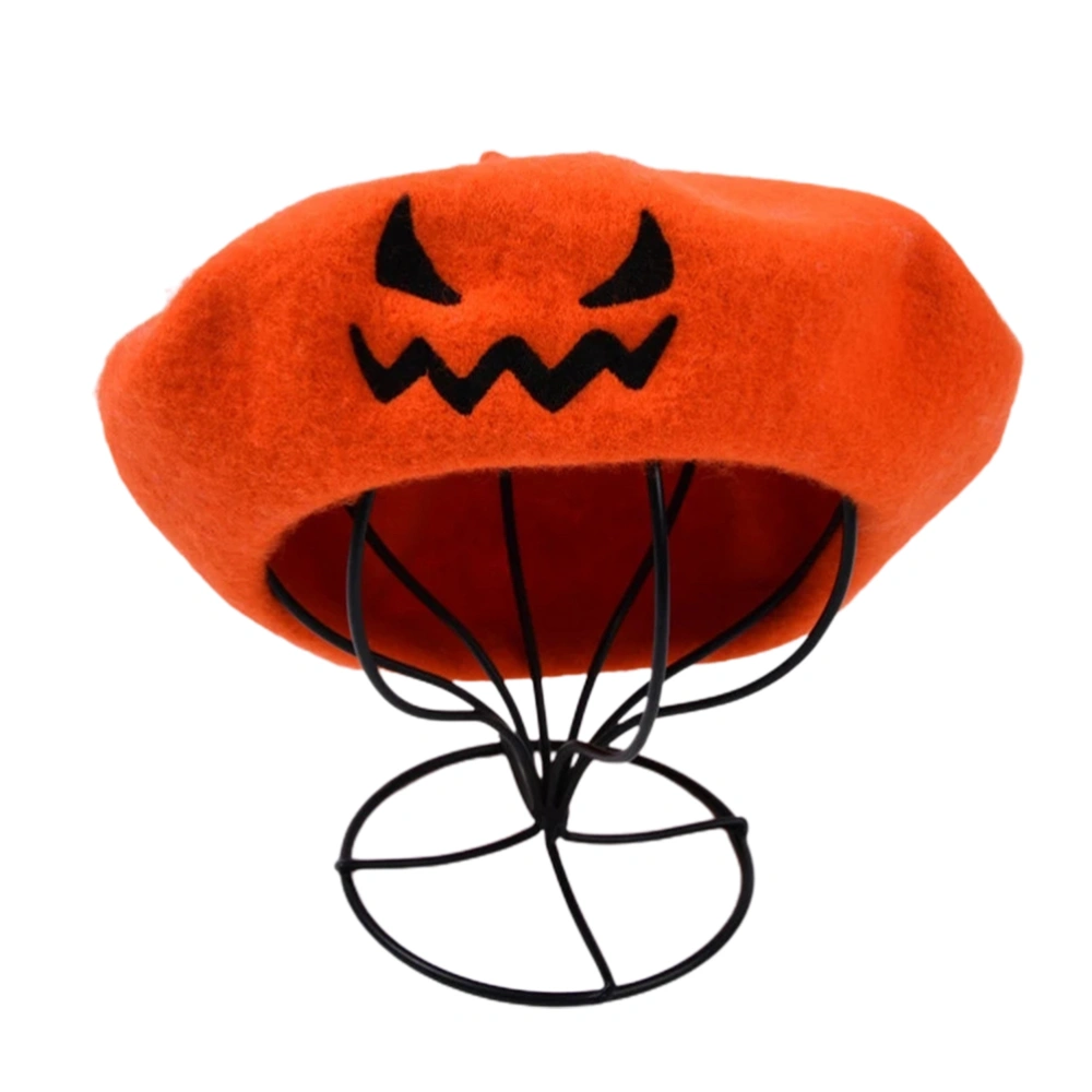 Halloween Pumpkin Beret Vintage Artist Hat Kawaii Cute Women Cap Warm Felt Painter Autumn Winter Hat