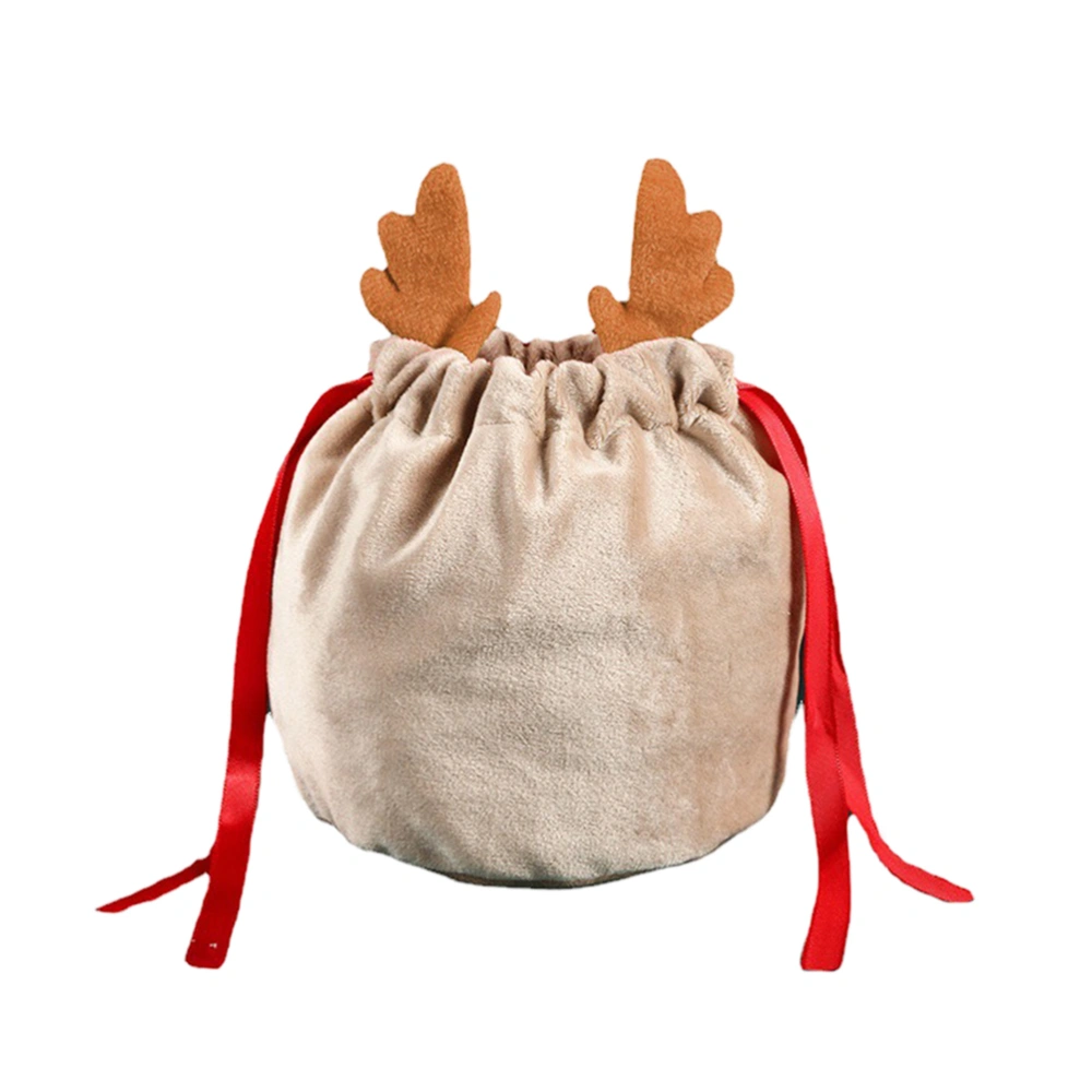 Christmas Drawstring Bag Antler Gift Bags Christmas Decorations Pouch Packaging Drawstring Bag