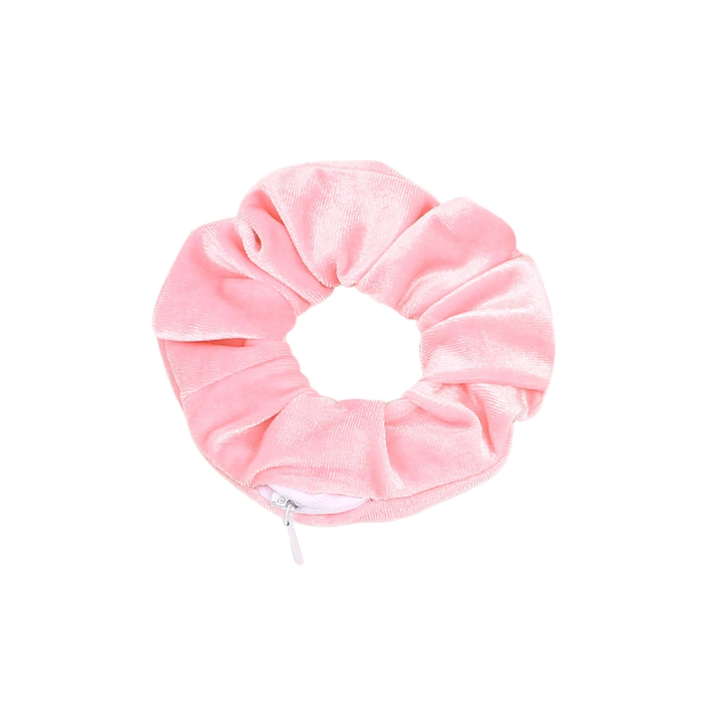 Velvet Scrunchie with Zipper Pocket Elastic Hair Tie Fashion Hair Accessories