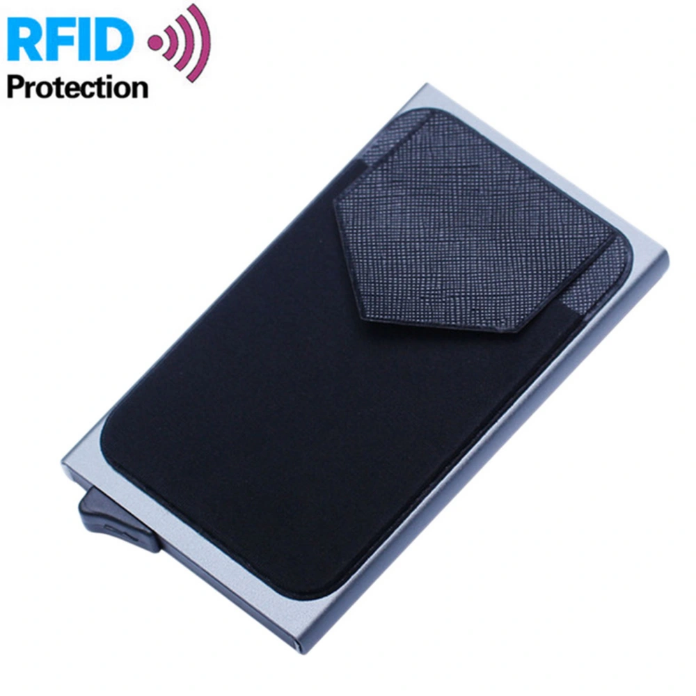 Aluminum RFID Blocking Wallet With Back Pocket ID Card Holder Mini Slim Wallet Automatic up Credit Card Coin Purse