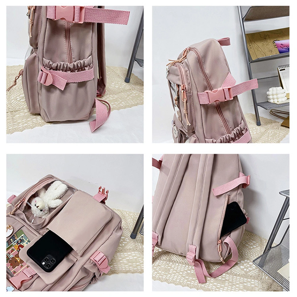 Kawaii Backpack Large Capacity Cute Bear Accessories Backpack for School Multi Pocket Japanese School Bag for Teen Girls