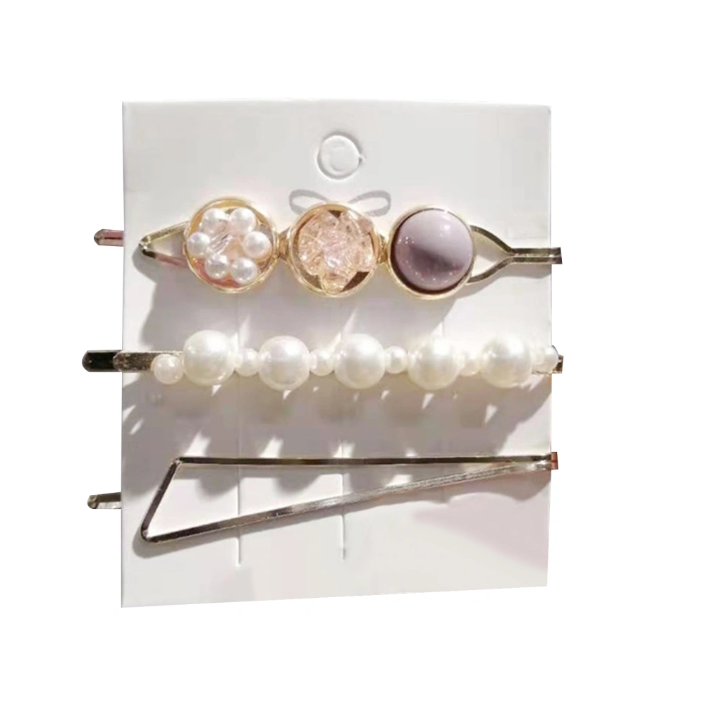 Pearl Clip Delicate Exquisite Alloy Fashionable Girl Hair Clips for Hair Accessories Light Purple