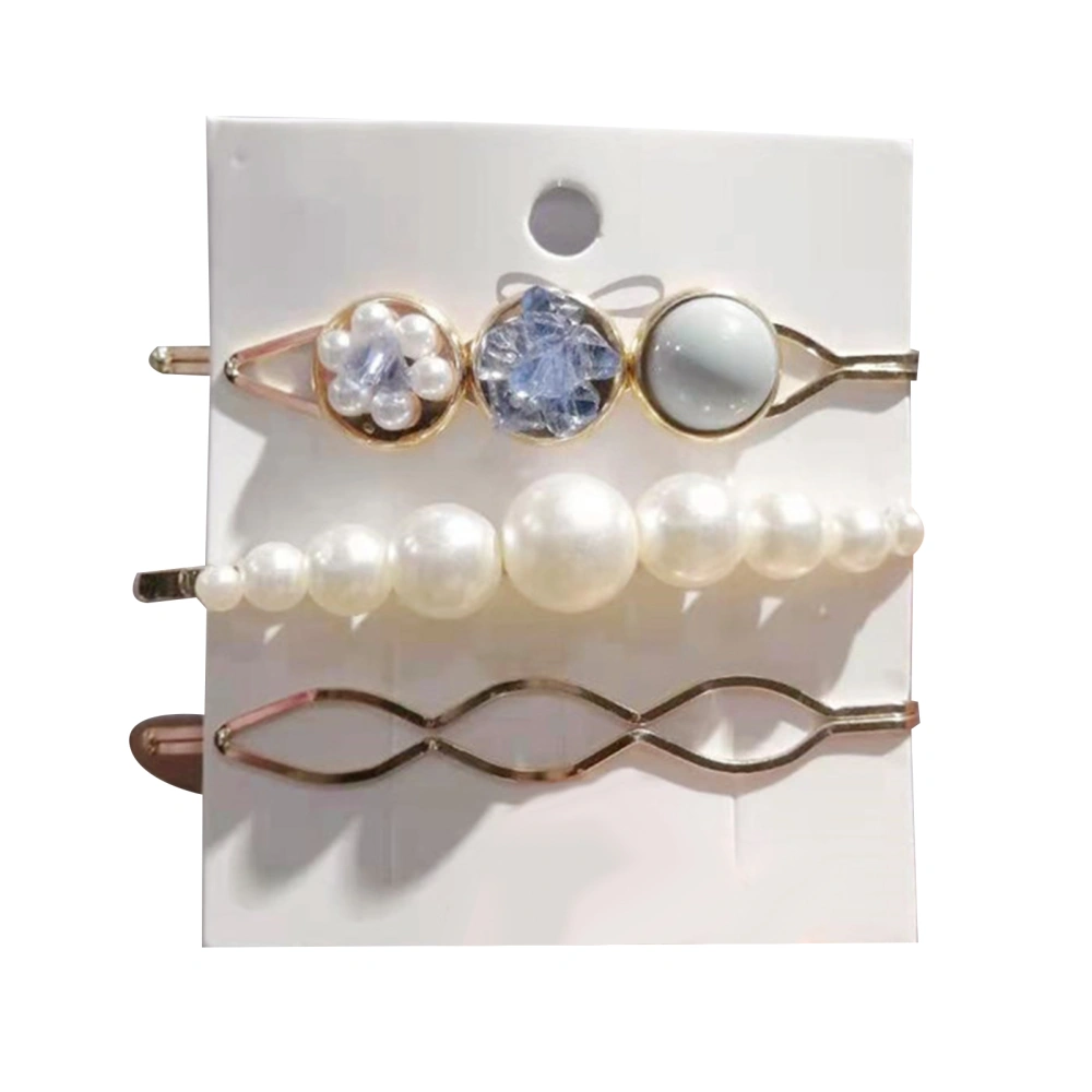 Pearl Clip Delicate Exquisite Alloy Fashionable Girl Hair Clips for Hair Accessories Light Blue