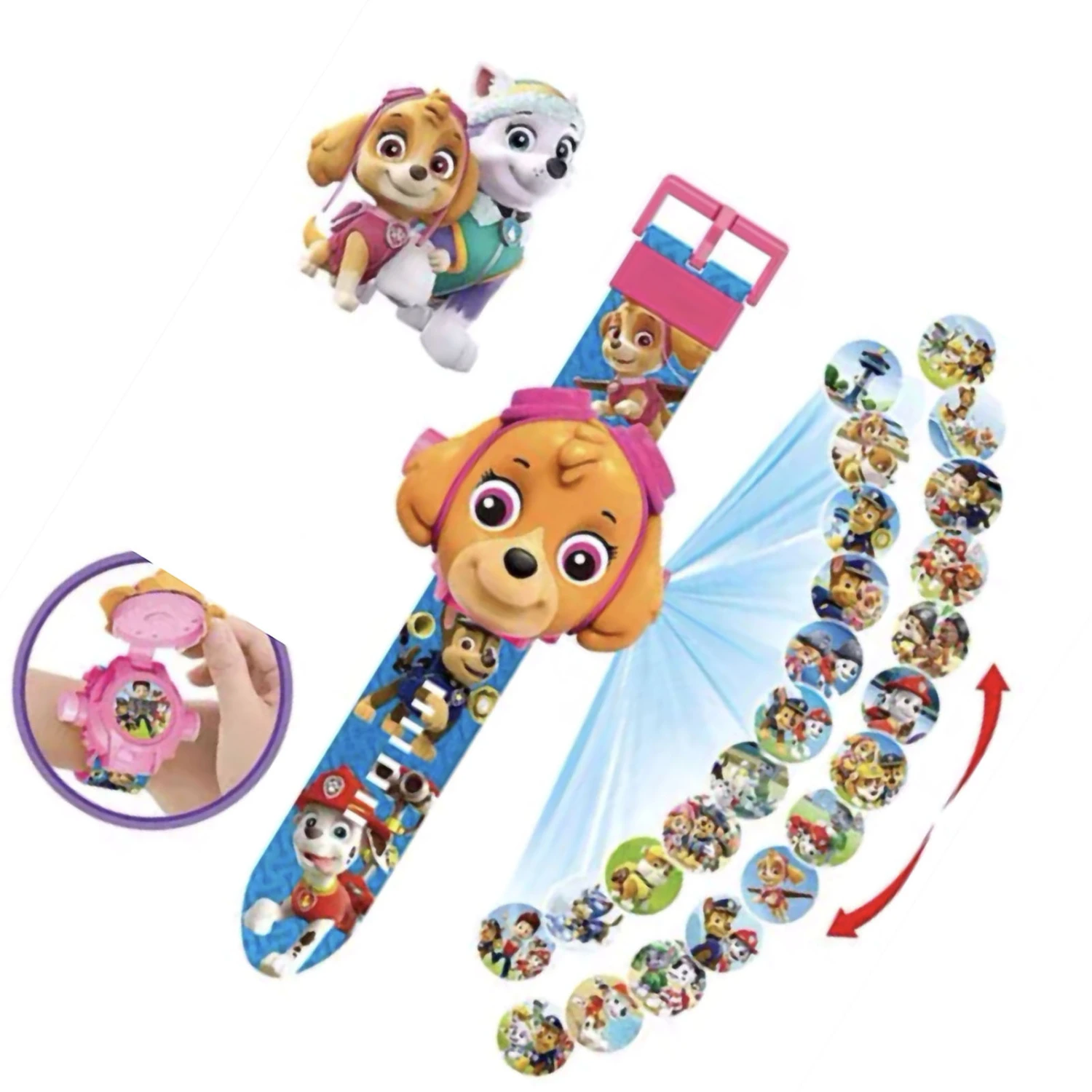 Children Projector Watch Cute Cartoon Dog Pattern Toy Christmas Birthday Gift for 3‑8 Years Old Boys Girls Orange