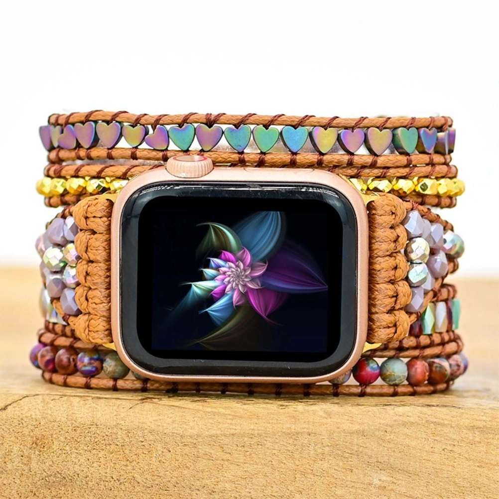 Boho Beads Watch Band Charm Bracelets Beaded Watch Bracelet Band Braided Watch Strap Band Compatible for iWatch