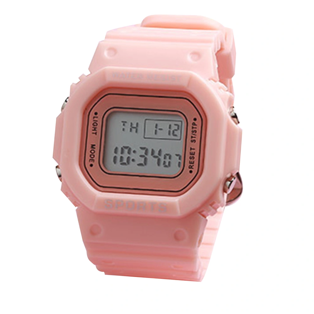 LED Electronic Sports Watch Waterproof Lightweight Luminous Smartwatch for Boys Girls Pink