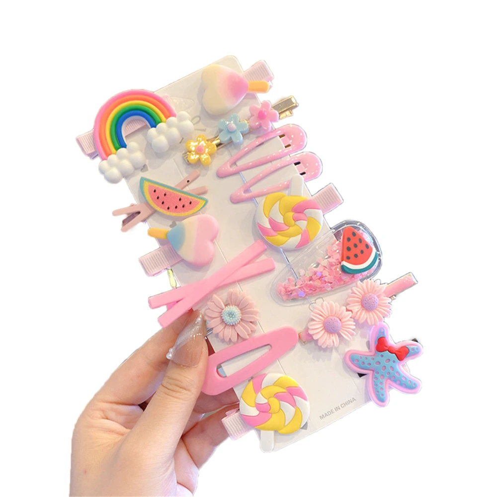 Hair Clips Set Cartoon Cute Princess Fashion Mix Colorful Pins Hair Accessories for Girls Baby 14pc Type C