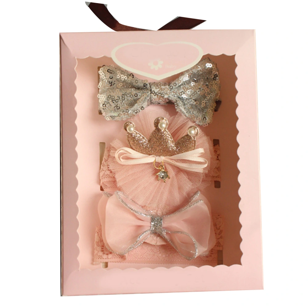 Bow Hair Tie for Infant Handcraft Exquisite Workmanship Lace Cute Hair Tie Girl Bow Hair Rope 3917 Peach Color