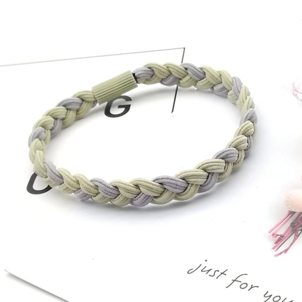 Hair Ties Cute Hand Knitted Fabric Material Soft Comfortable Elastic Fashionable Small Hair Band for Girl Green Grey