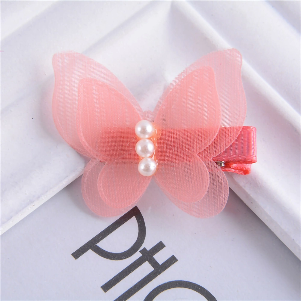 Baby Girls Hair Clips Cute Shaped Soft Chiffon Lint Hair Barrettes Hair Accessories for Toddlers E2-031 Watermelon Red