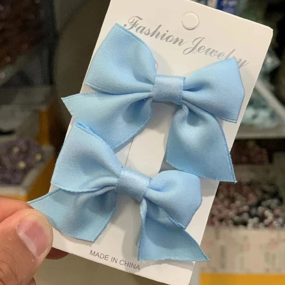 Bow Hair Clip Portable Small Cute Beautiful Bow Hairpin Headgear Decoration for Kids Girls Ladies Blue