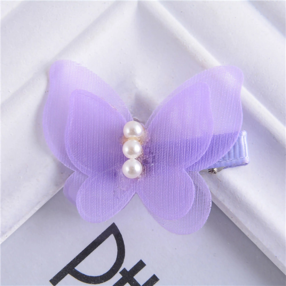 Baby Girls Hair Clips Cute Shaped Soft Chiffon Lint Hair Barrettes Hair Accessories for Toddlers E2-034 Purple