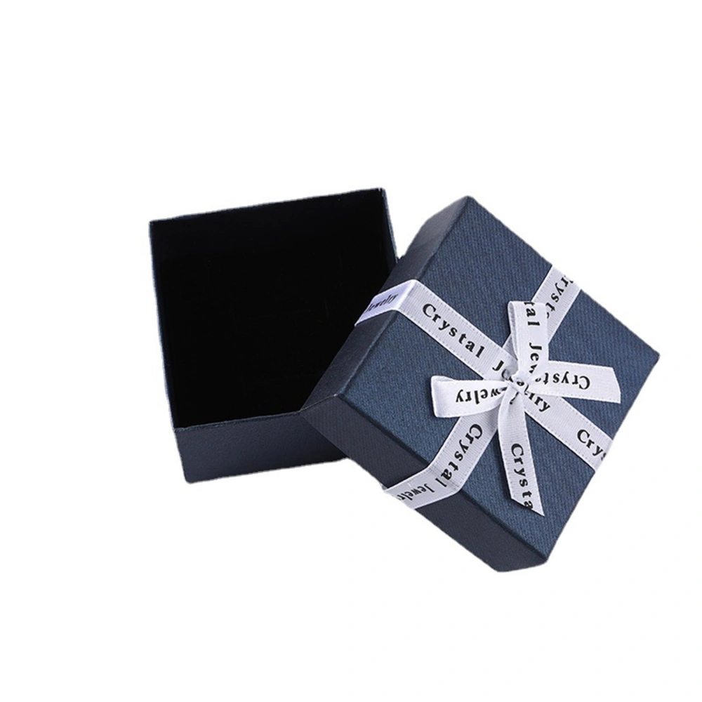 Bow Tie Gift Boxes Multipurpose English Letters Bow Tie Small Jewelry Boxes with Lid for Necklaces Earrings Rings Blue/Letter Bow 7.5x7.5x3.5cm / 3.0x3.0x1.4in (Include Foam)