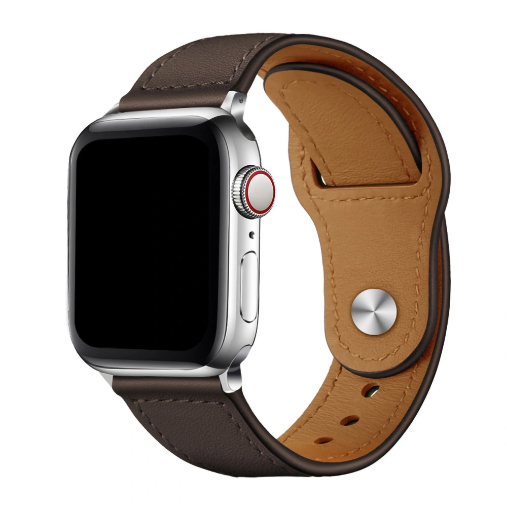 Watch Strap Professional PU Leather Soft Retro Elegant Watchband Accessory Fit for IWatch42/44/45 Dark Brown