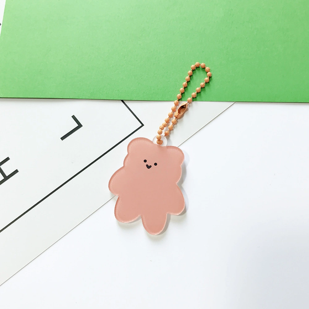 Acrylic Key Chain Cartoon Cute Candy Color Bear Keychains for Women Car Keys Bag Backpack PendantOrange