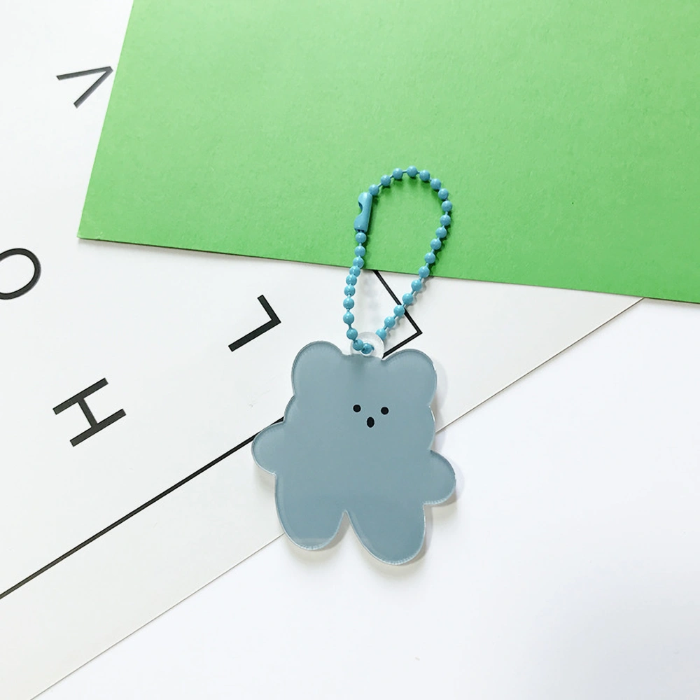 Acrylic Key Chain Cartoon Cute Candy Color Bear Keychains for Women Car Keys Bag Backpack PendantBlue