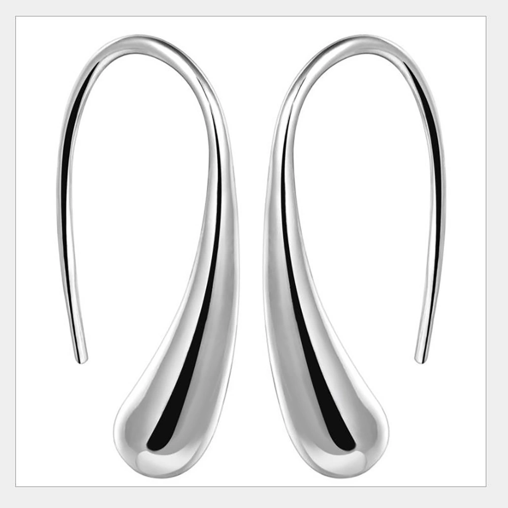 Water Drop Earrings Water Drop Design 360 Degrees Polishing Durable Alloy Exquisite Color Glossy Teardrop EarringsSilver