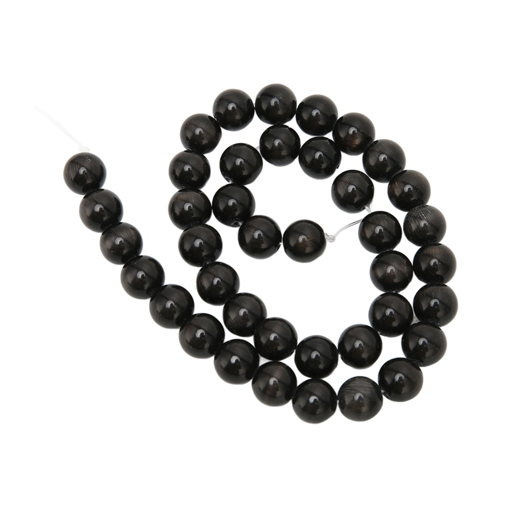 Jewelry DIY Stone Beads 10mm Excellent Polishing Exquisite Natural Stone Beads for Bracelets Necklaces HandicraftDark Black