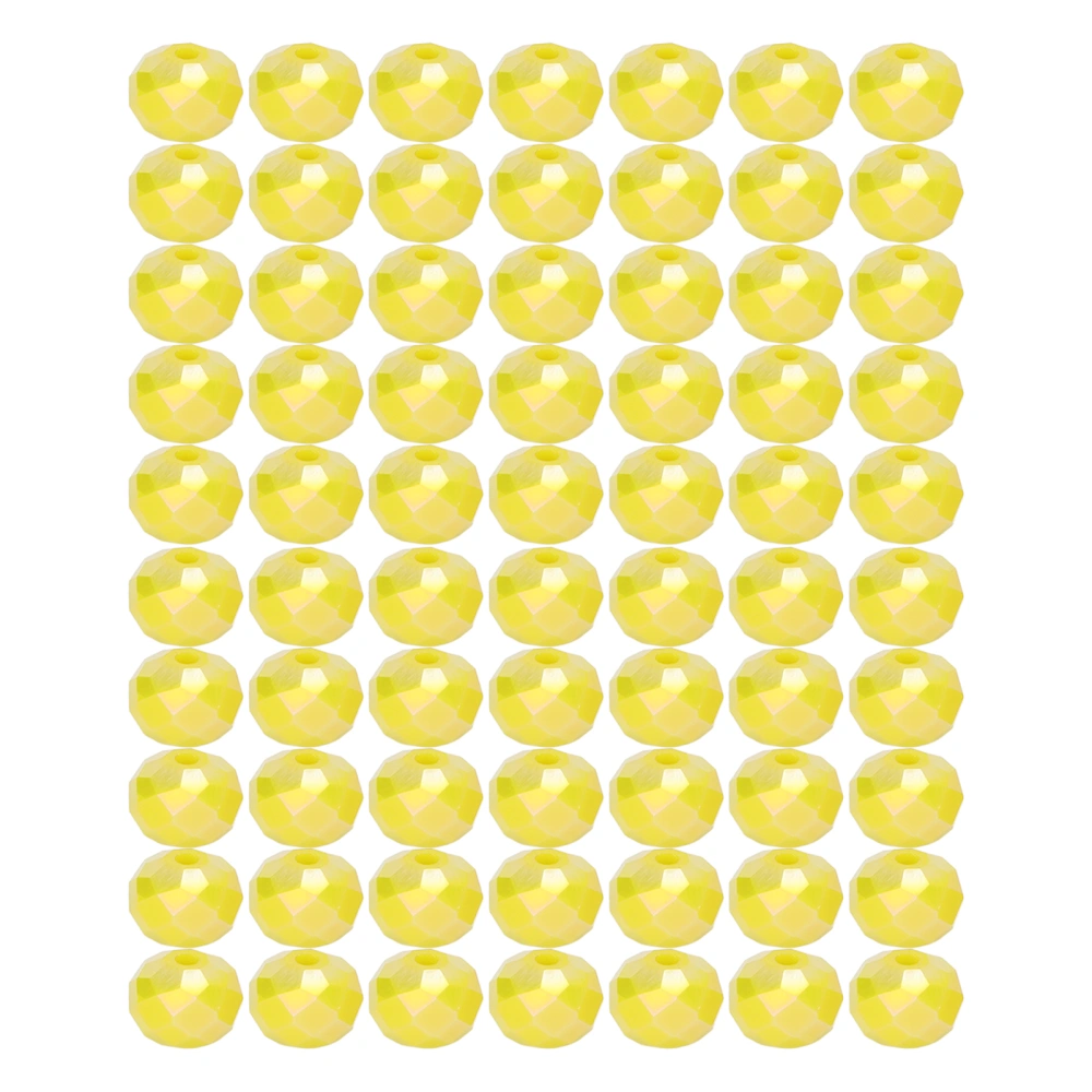 70pcs 8mm Plastic Small Beads Seed Bead Supplies Accessories for Jewelry Making Bracelets DIY CraftYellow