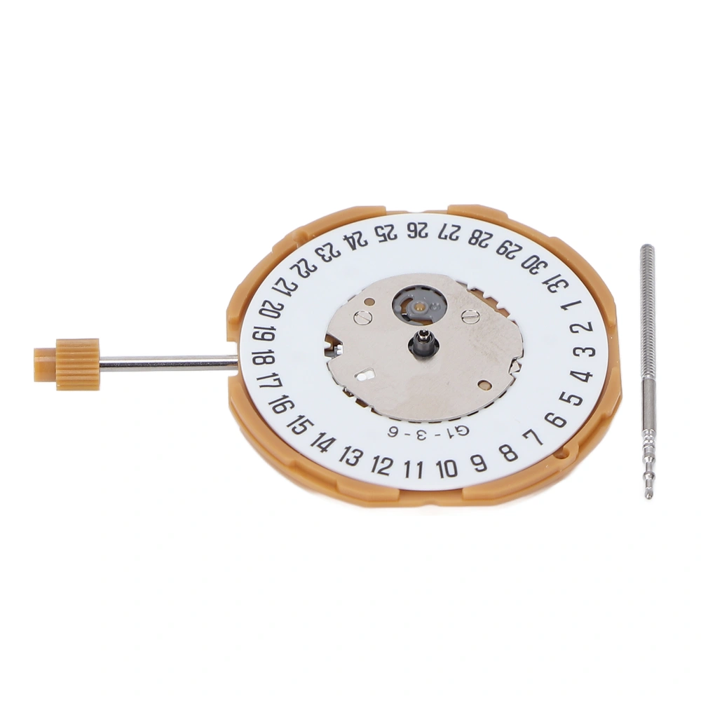 Watch Movement Replacement Clock Mechanism 6 Point Electronic Single Calendar 3 Pin Part GM10