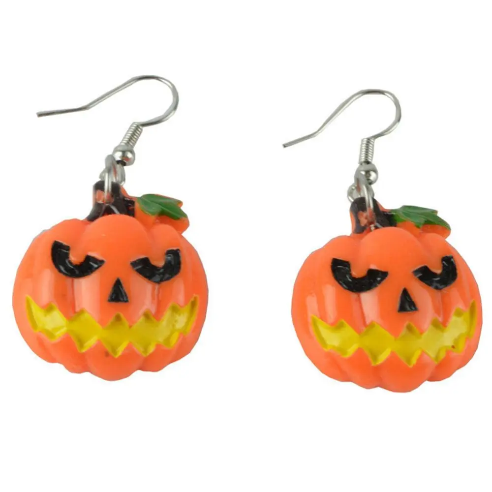 Halloween Decor Pumpkin Earrings Halloween Elements Bat Spider Pumpkin Ghost Earrings for Women Girl