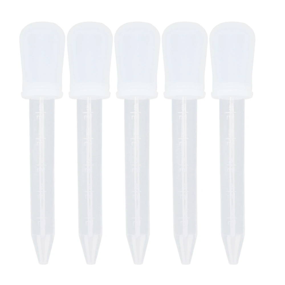 5pcs Transfer Pipettes Silicone Calibrated Liquid Dropper for Laboratory DIY Art