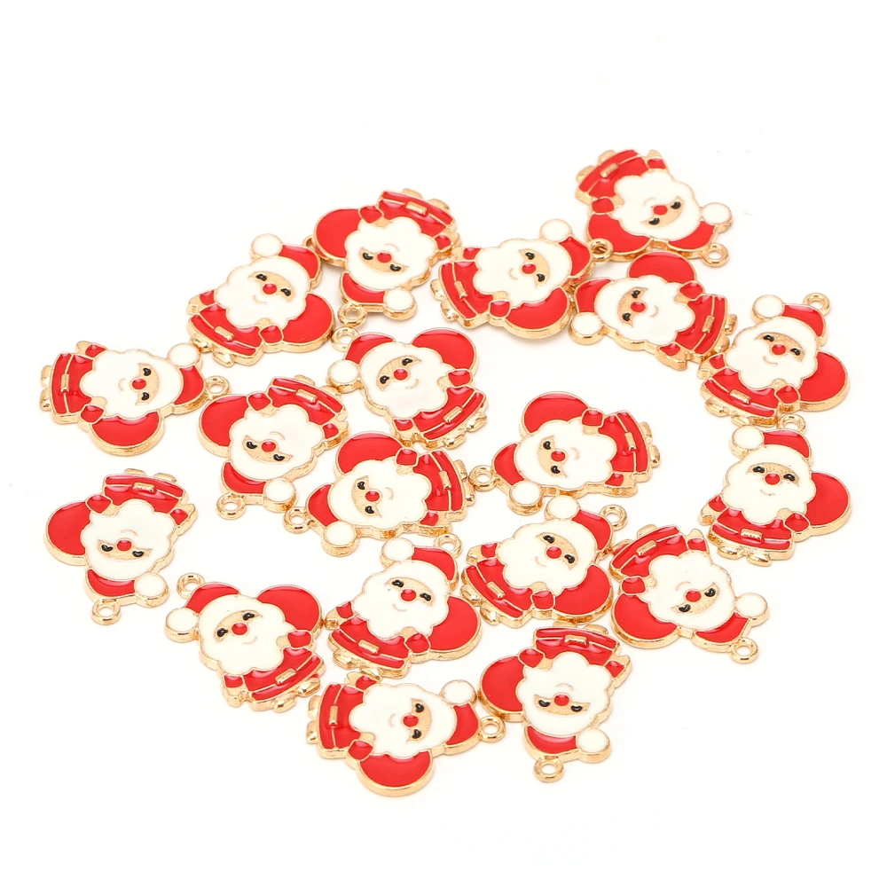 20 Pcs Christmas Alloy Pendants Christmas Theme Crafting Accessories for Necklace BraceletSanta Claus