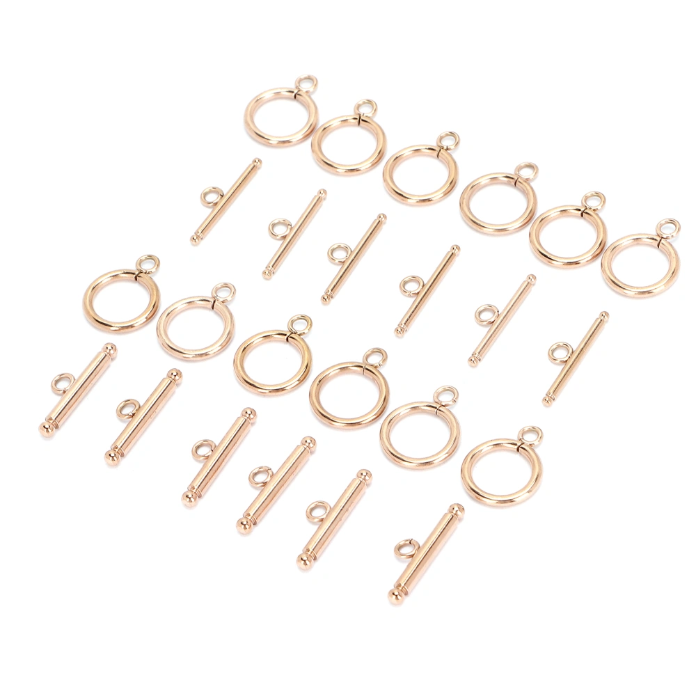 Stainless Steel Round Toggle Clasps T-Bar Clasps for DIY Necklace Jewelry Rose Gold