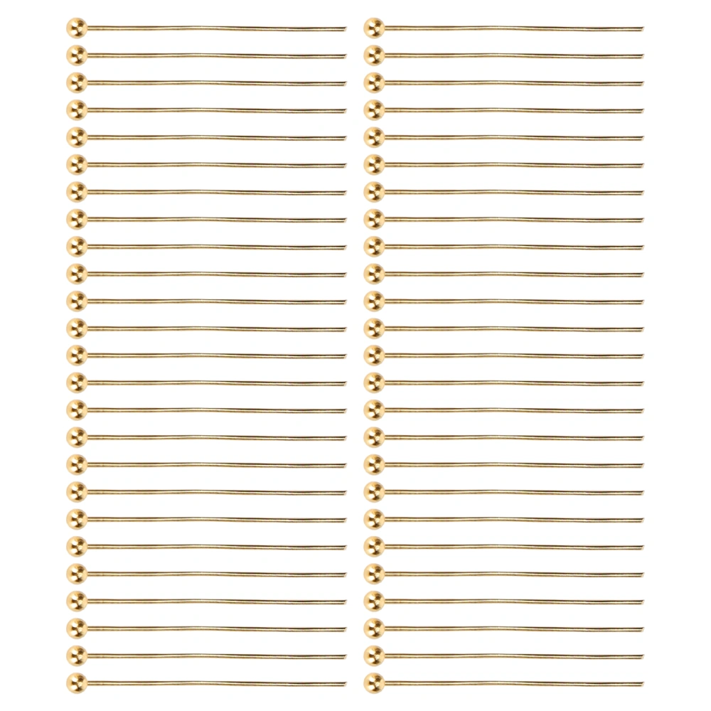 50pcs Ball Head Pins Jewelry Pendant DIY Craft Bead Making Parts Accessory SuppliesGold 30mm / 1.18in