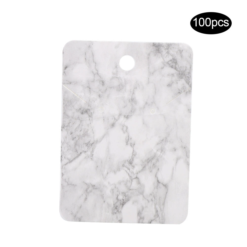 100pcs 5 x 7cm Marble Grain DIY Handcrafts Jewelry Earring Ear Studs Hanging Display Cards