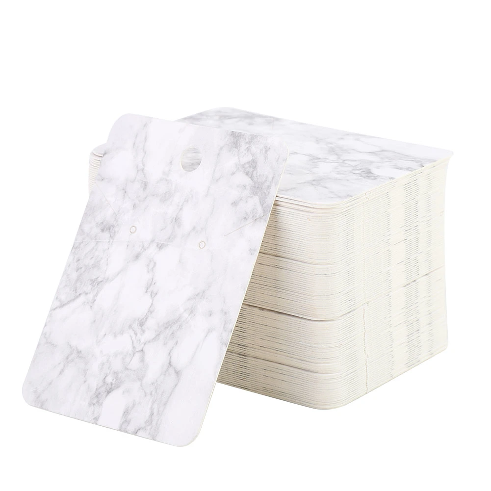 100pcs 5 x 7cm Marble Grain DIY Handcrafts Jewelry Earring Ear Studs Hanging Display Cards