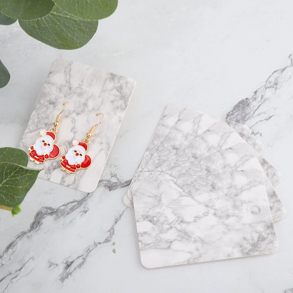 100pcs 5 x 7cm Marble Grain DIY Handcrafts Jewelry Earring Ear Studs Hanging Display Cards
