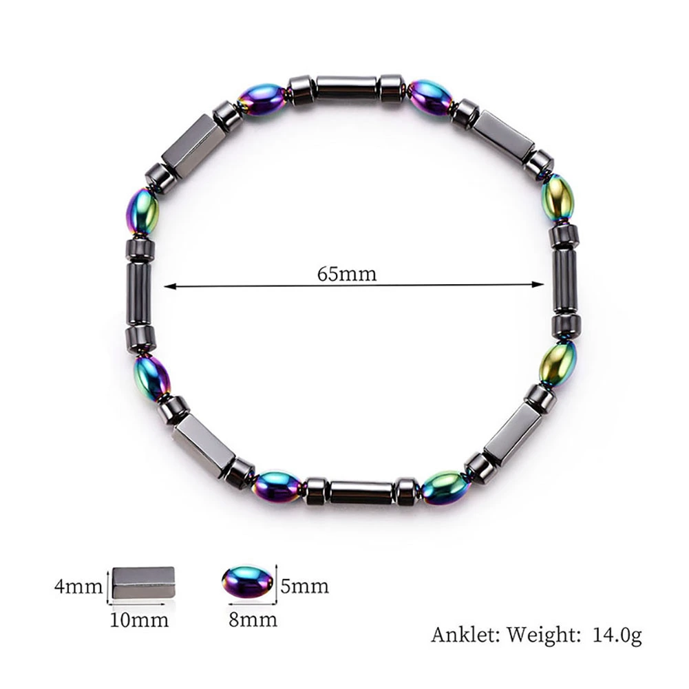 3PCS Simple Style Black Gallstone Acrylic Beads Foot Anklet Ankle Bracelet
