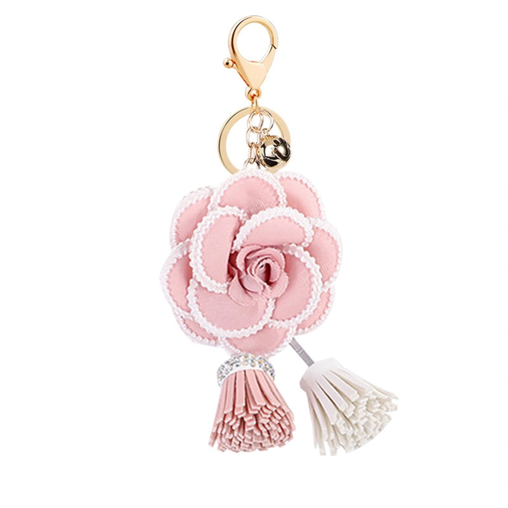 Flower Shaped Pendant Keychain Resin Key Ring Bag Hanging Ornament (Pink）