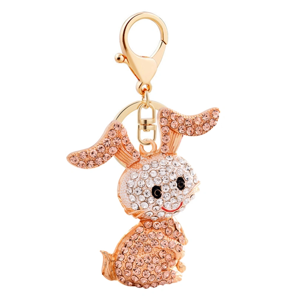 Fashion Cute Animal Couple Women Keychain Jewelry Gift (Champagne)