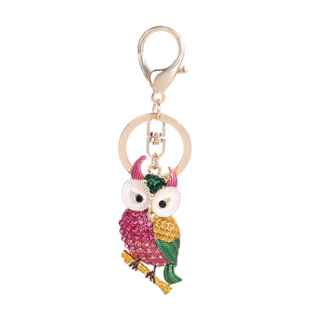 Stylish Personalized Owl Shape Bag Pendant Decoration Gift (Red)