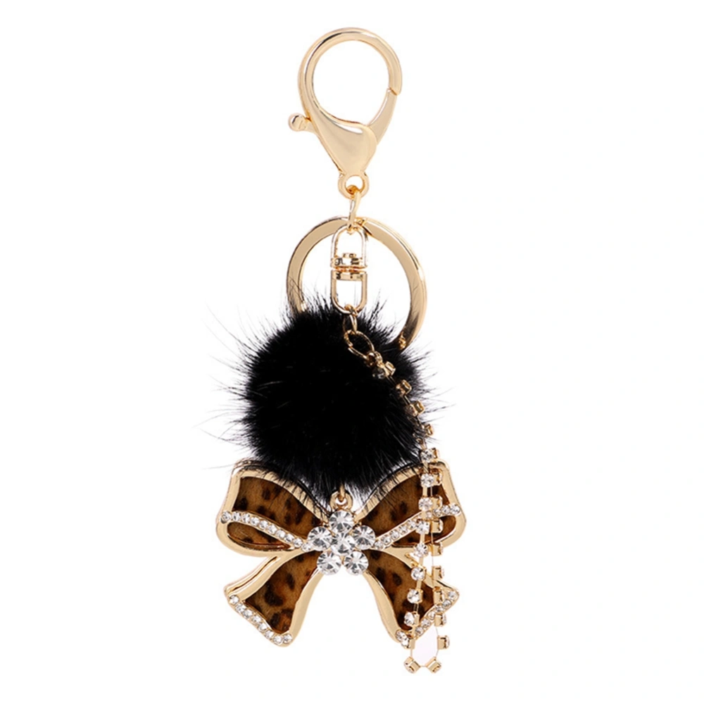 Stylish Personalized Mink Fur Bow Shape Bag Pendant Decoration Gift (Yellow)