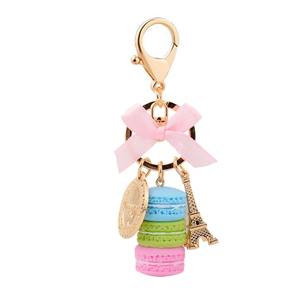 Stylish Personalized Macaron Cake Shape Bag Pendant Decoration Gift (Blue)