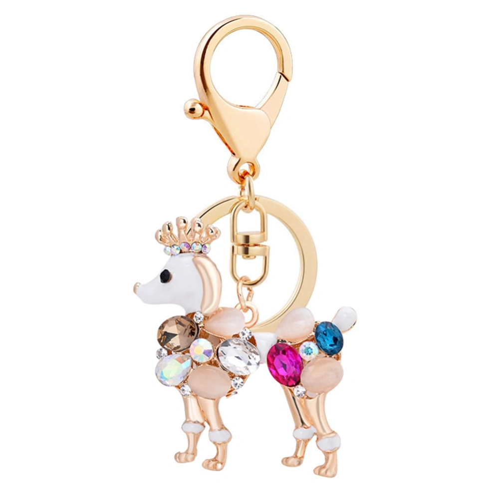 Teddy Dog Shape Pendant Keychain Alloy Key Ring Bag Hanging Ornament