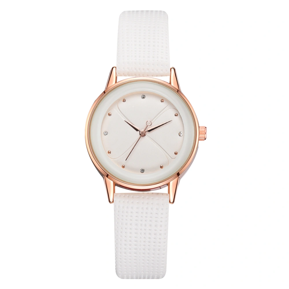 Fashionable Quartz Wrist Watch Round Dial Quartz Wristwatch(White)