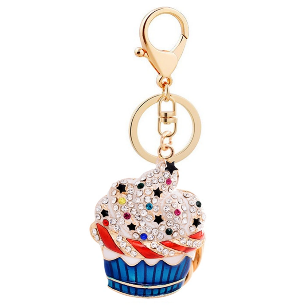 Ice Cream shaped Pendant Keychain Resin Key Ring Bag Hanging Ornament (Blue)