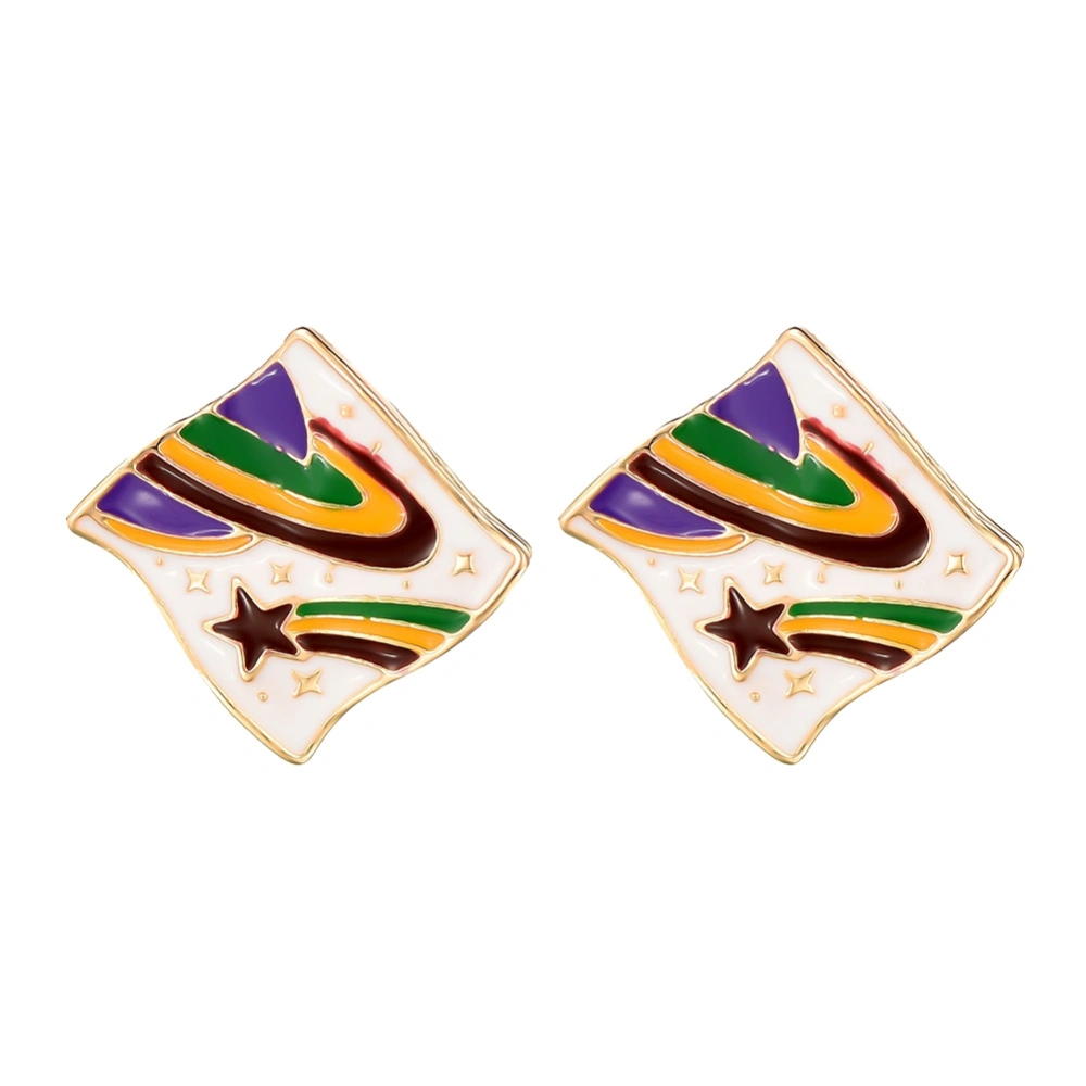 Fashionable Women Jewelry Metal Plated Stud Earrings Girl Accessory