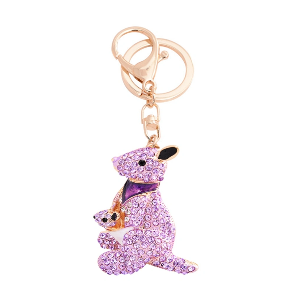 Fashion Cute Cartoon Animal Alloy Plating Women Bag Keychain Jewelry Gift (Purple)