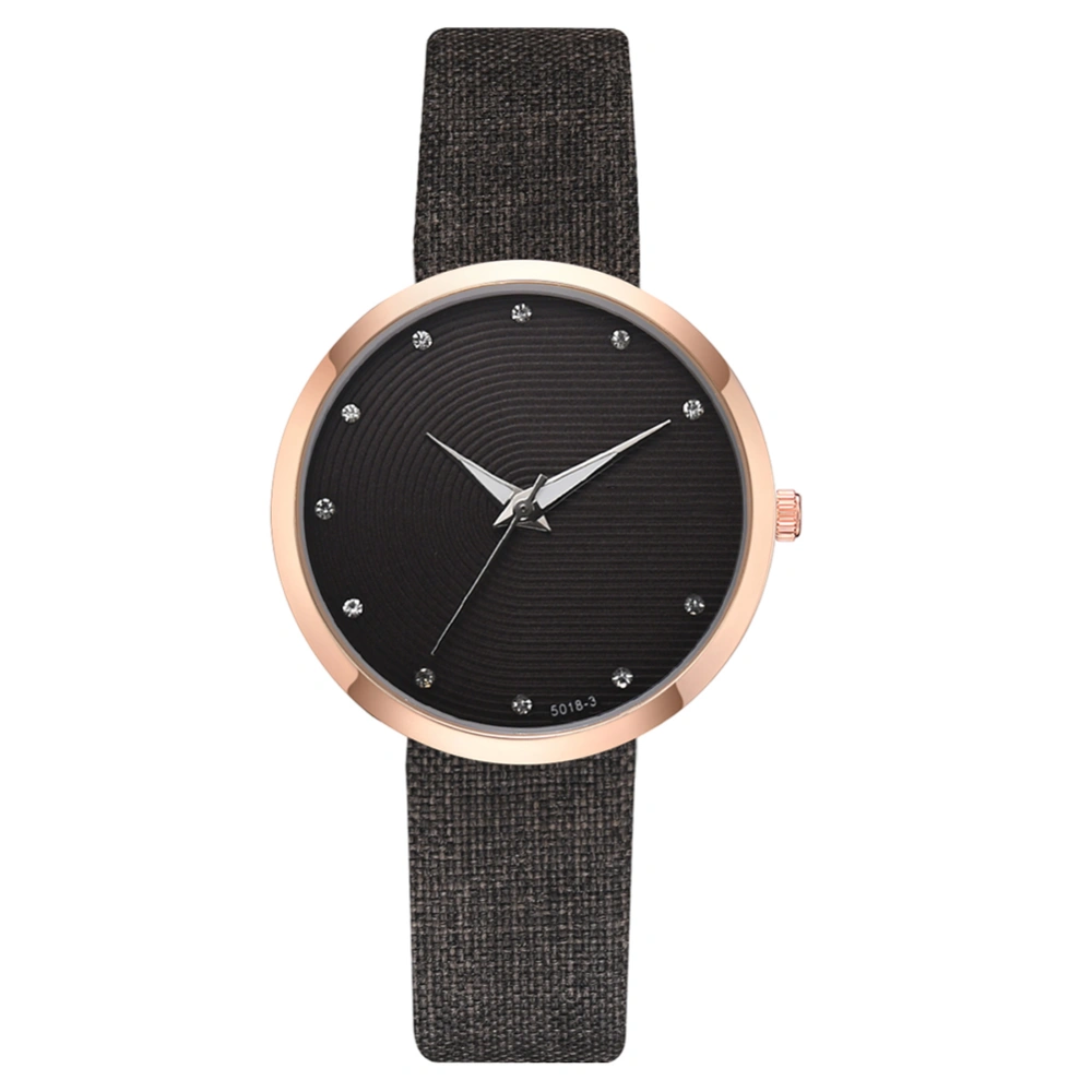 New Fashionable Unisex PU Strap Wristwatch Men Women Watch Gift (Brown)