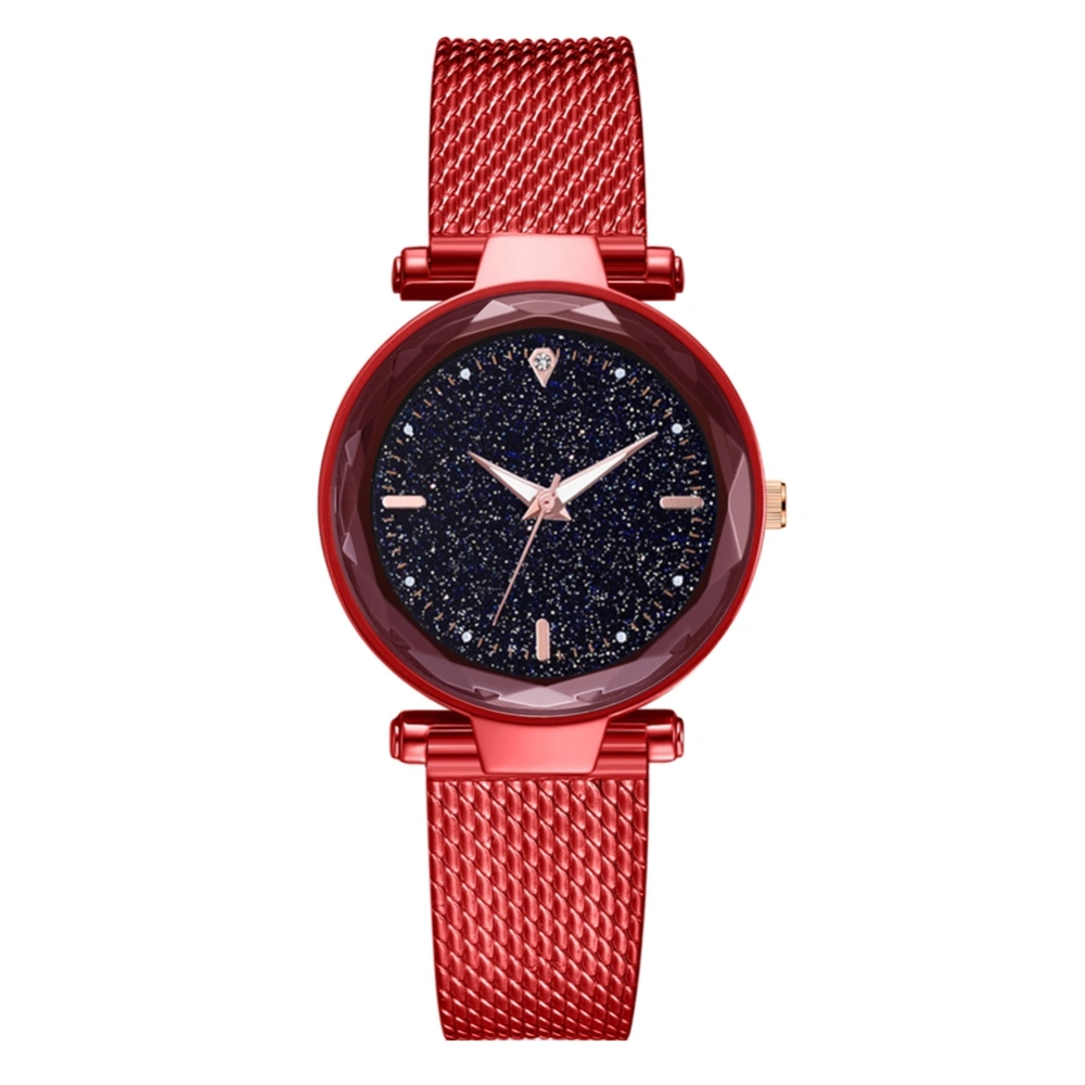 Fashion Silicone Strap Women Lady Wristwatch Round Dial Quartz Casual Watch Red