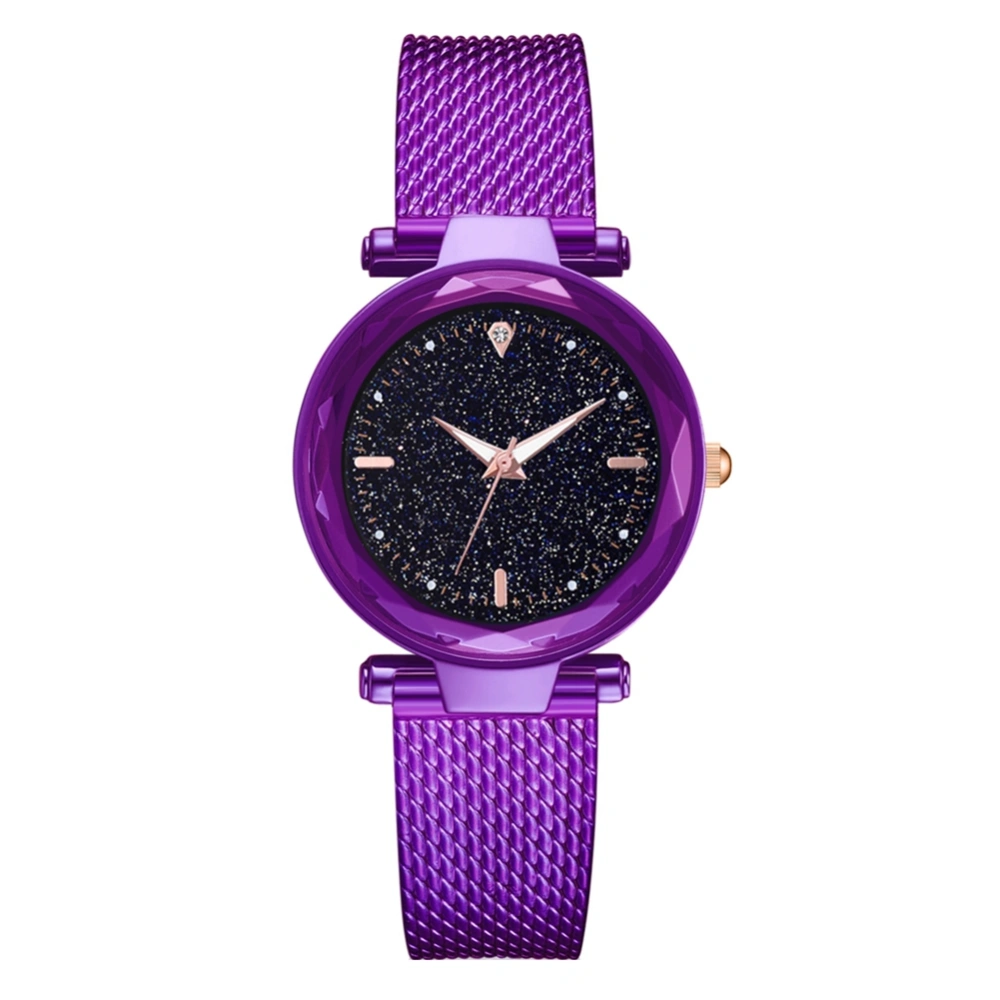 Fashion Silicone Strap Women Lady Wristwatch Round Dial Quartz Casual Watch Purple