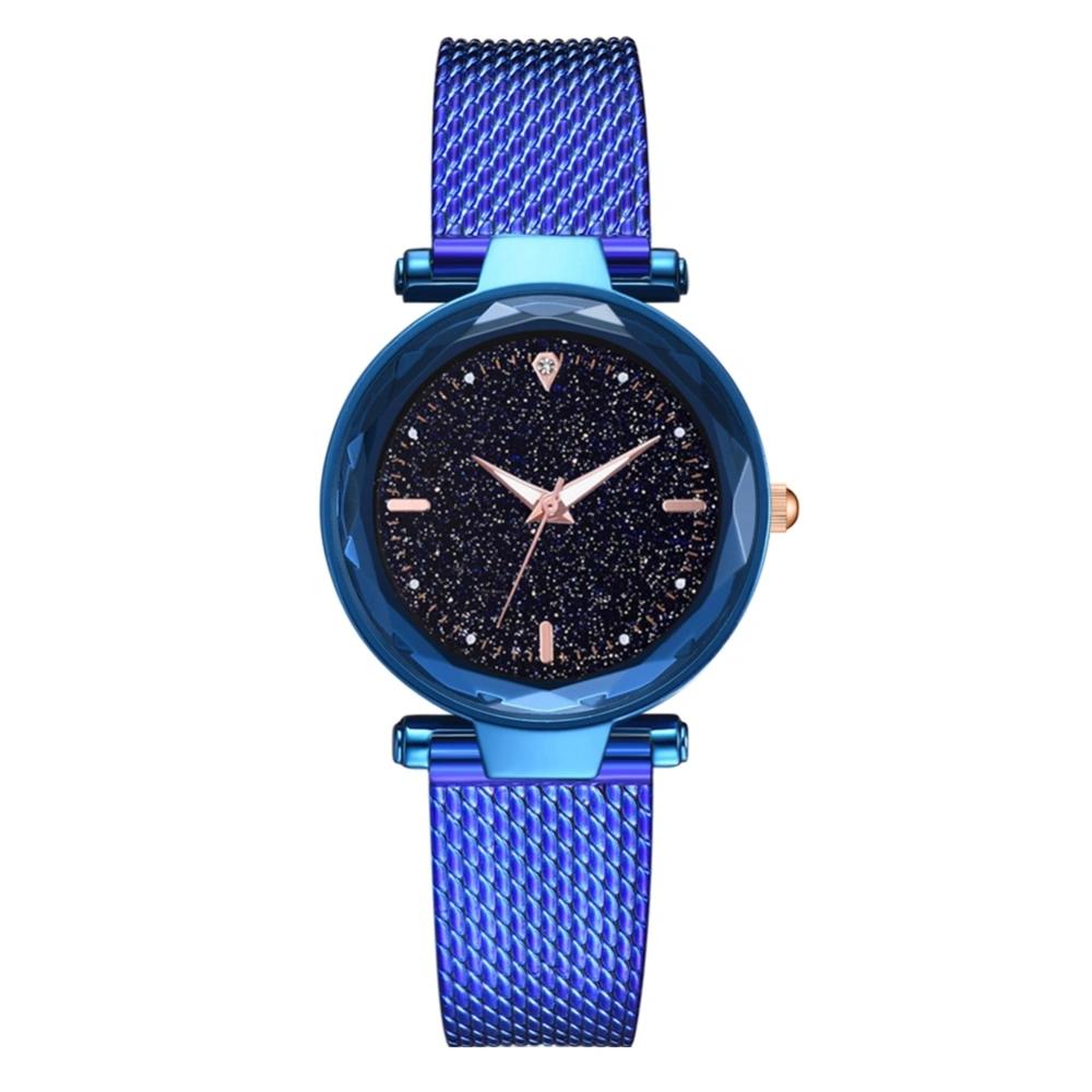 Fashion Silicone Strap Women Lady Wristwatch Round Dial Quartz Casual Watch Blue