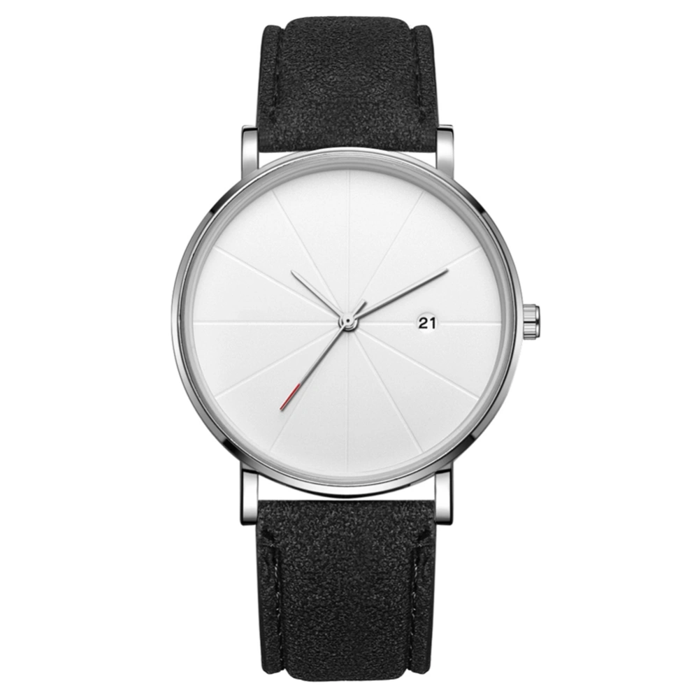 Simple Fashionable Watch Round Dial Analog Display Quartz Wristwatch Jewelry Accessory(#12)