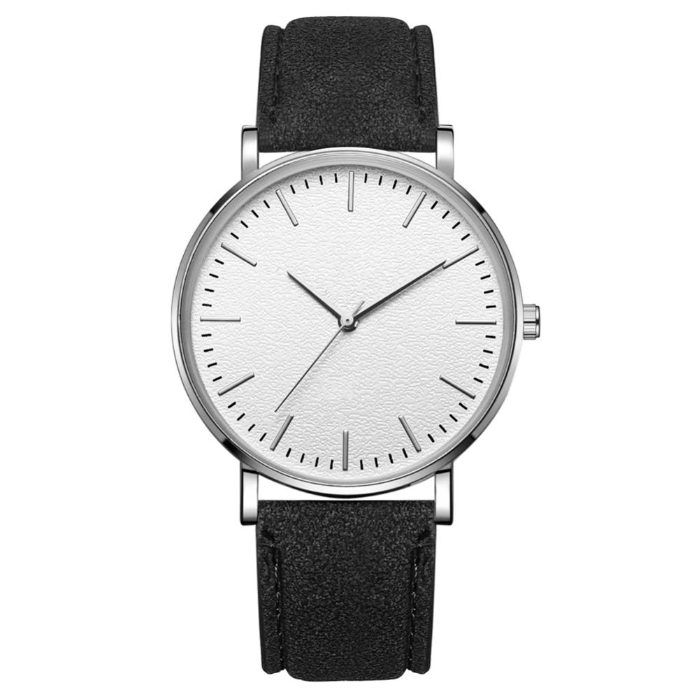 Fashionable Simple Alloy Watch Round Dial Quartz Wristwatch Decoration Accessory(L)