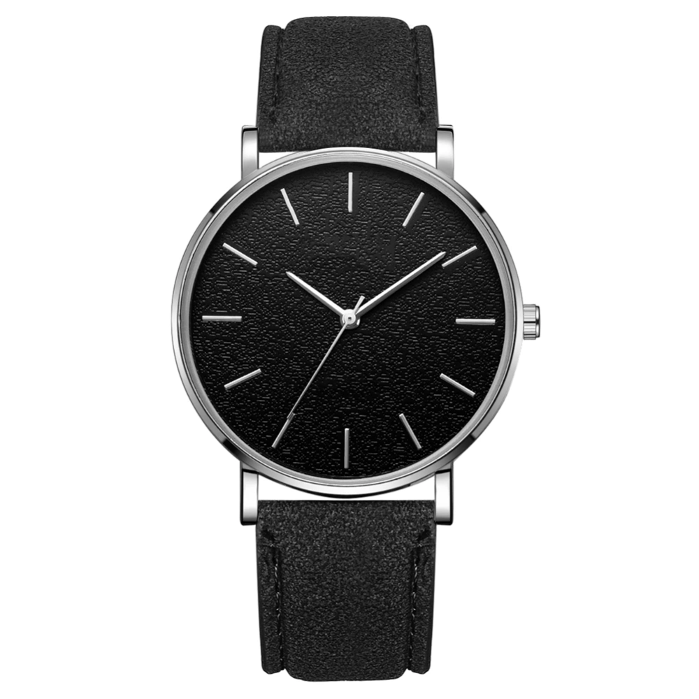 Fashionable Simple Alloy Watch Round Dial Quartz Wristwatch Decoration Accessory(K)